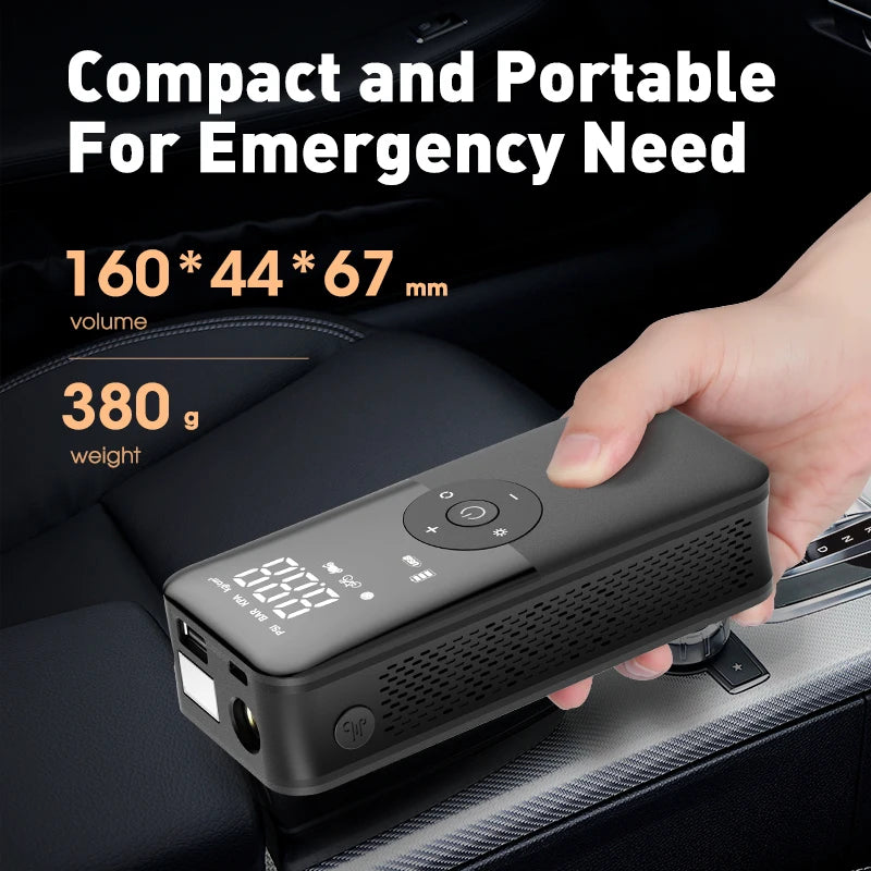 Portable Compressor and Powerbank with built-in light
